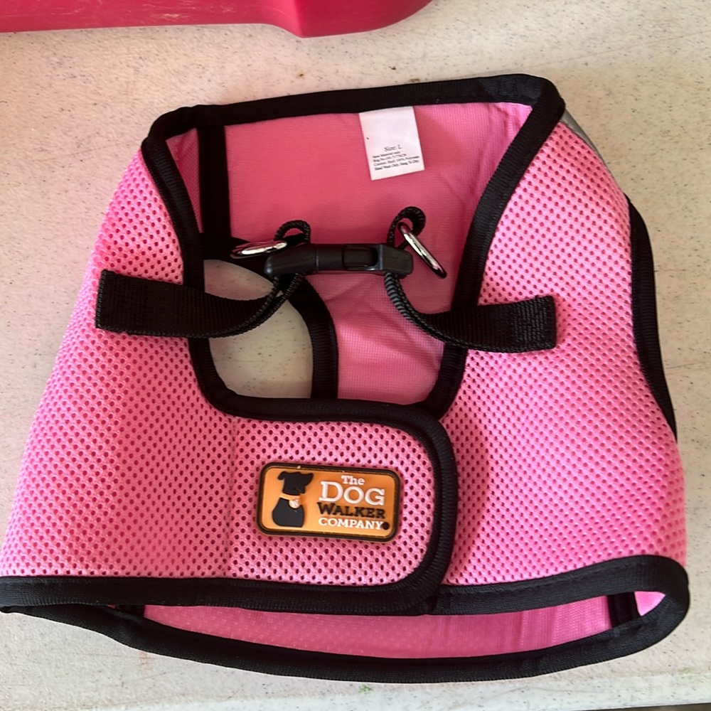Pink Dog harness—brand new.